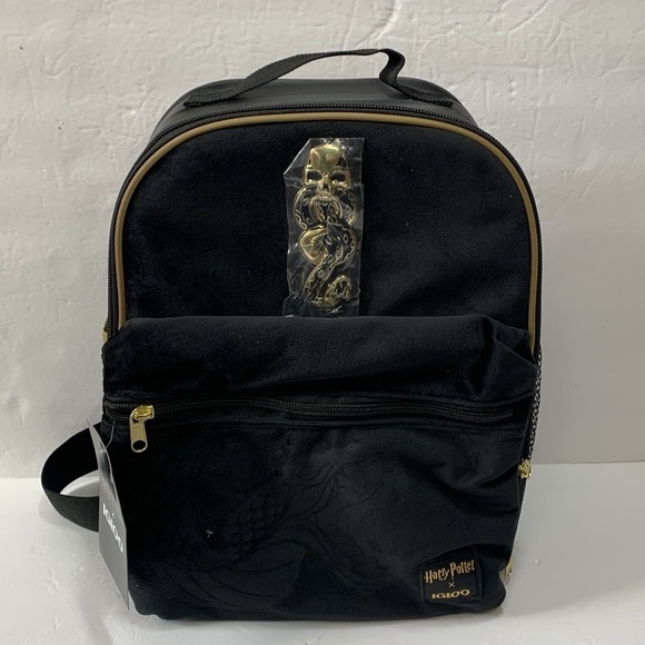 Harry Potter Backpack Black Velvet Insulated Mini Convertible Dark Arts NWT main image 14